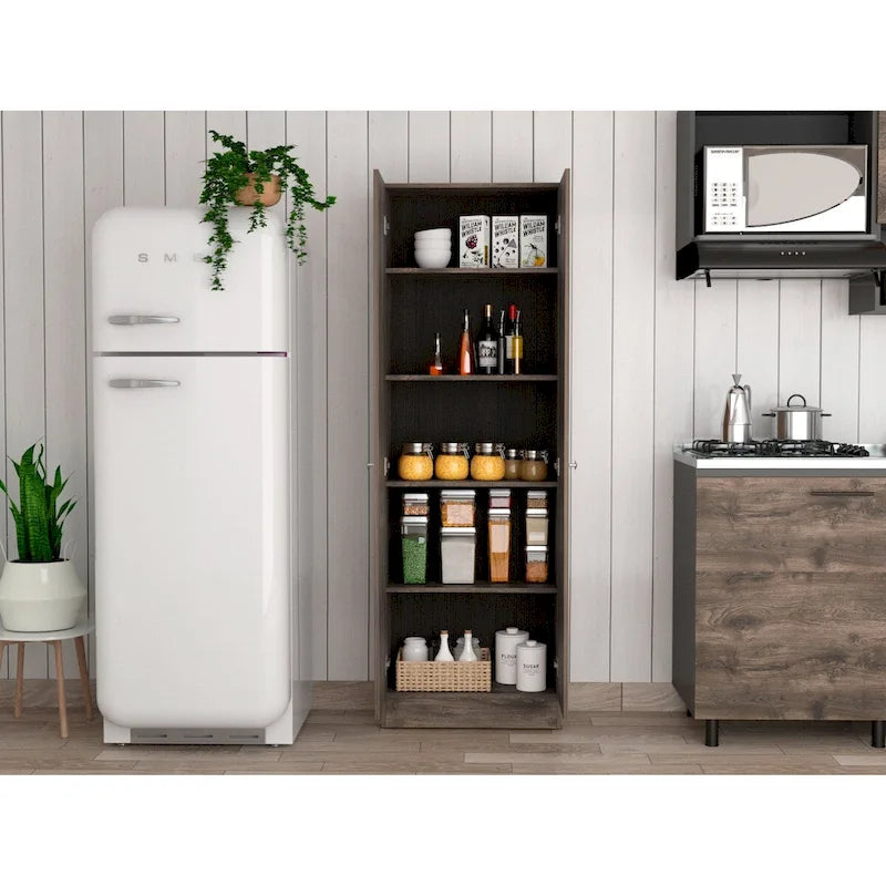 Armoire à linge sur pied avec 5 étagères L 60 cm x H 180,5 cm