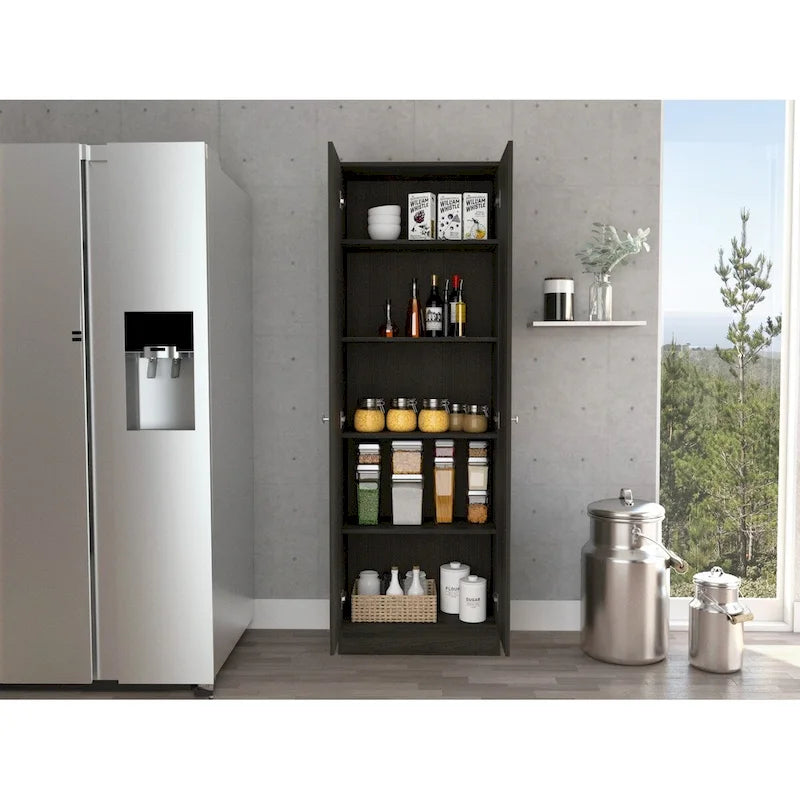 Armoire à linge sur pied avec 5 étagères L 60 cm x H 180,5 cm