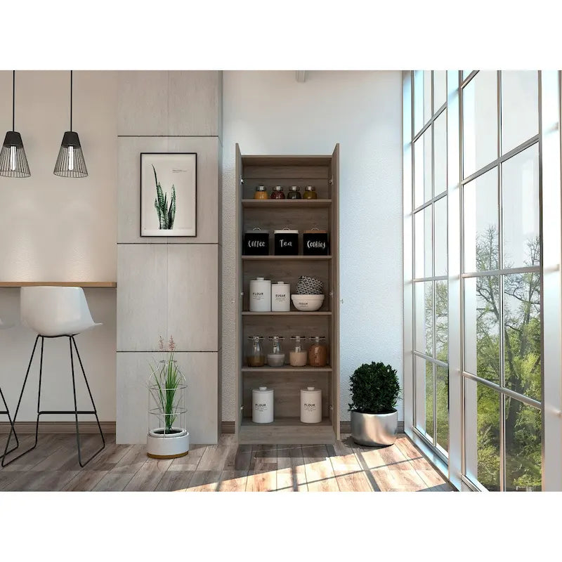 Armoire à linge sur pied avec 5 étagères L 60 cm x H 180,5 cm