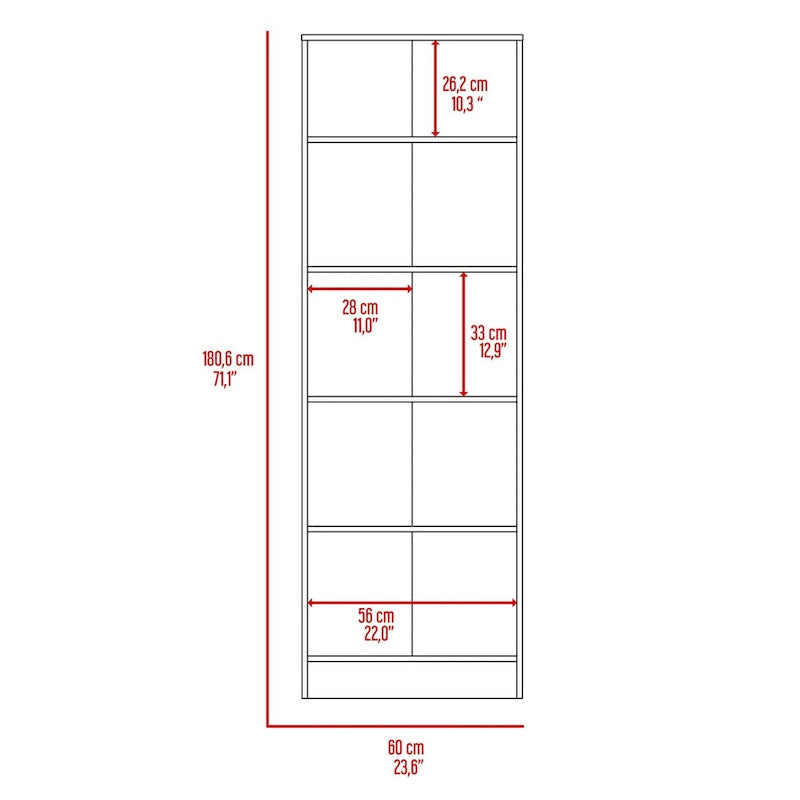 Armoire à linge sur pied avec 5 étagères L 60 cm x H 180,5 cm