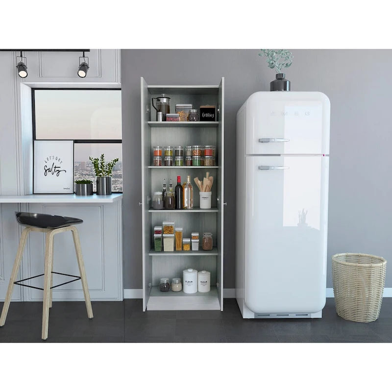 Armoire à linge sur pied avec 5 étagères L 60 cm x H 180,5 cm