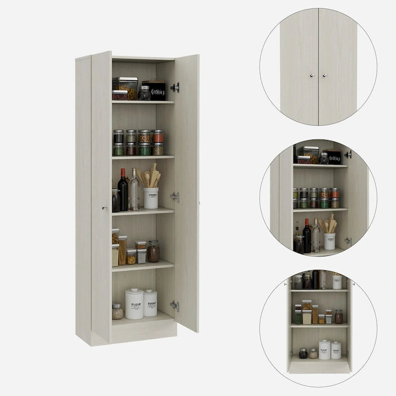 Armoire à linge sur pied avec 5 étagères L 60 cm x H 180,5 cm