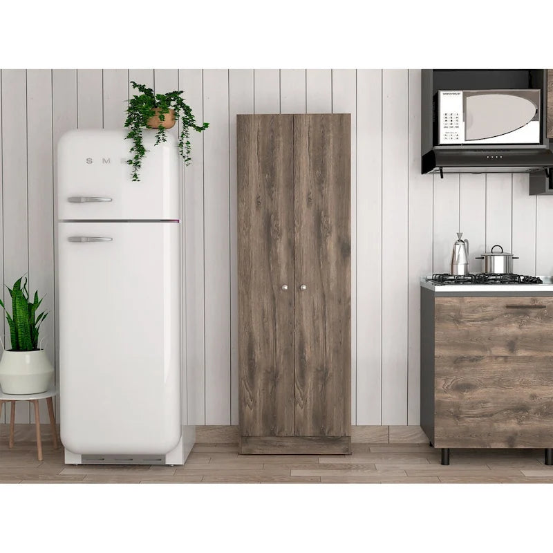 Armoire à linge sur pied avec 5 étagères L 60 cm x H 180,5 cm