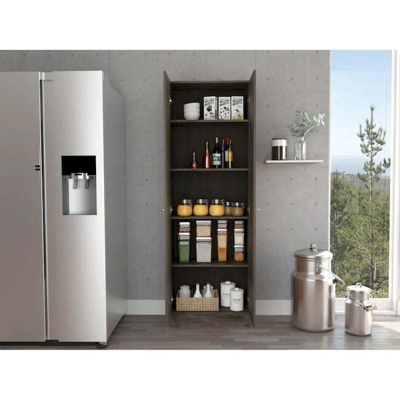 Armoire à linge sur pied avec 5 étagères L 60 cm x H 180,5 cm