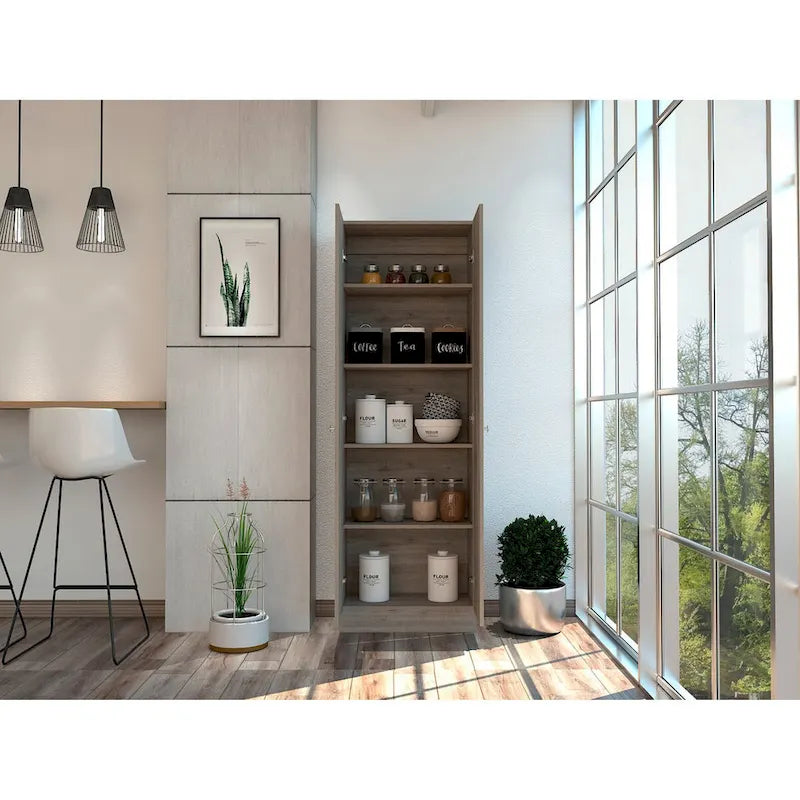 Armoire à linge sur pied avec 5 étagères L 60 cm x H 180,5 cm