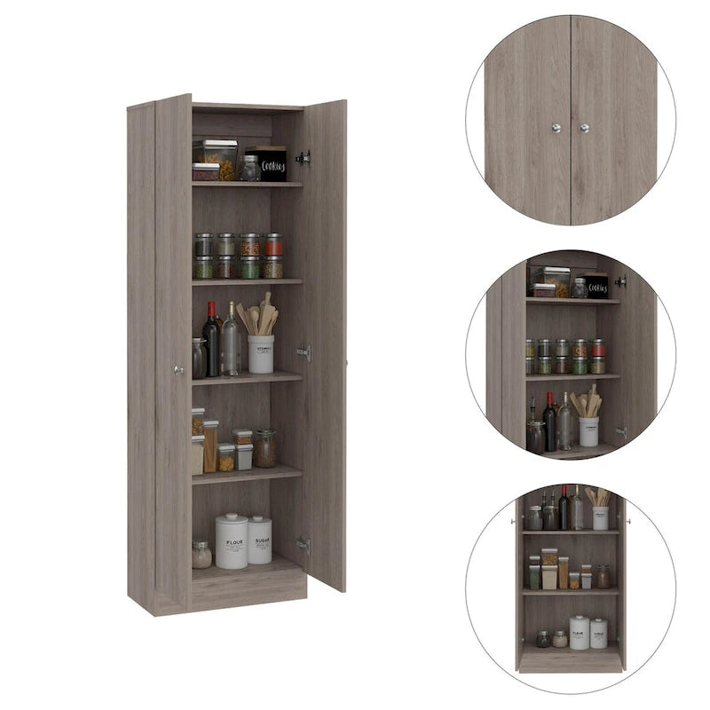 Armoire à linge sur pied avec 5 étagères L 60 cm x H 180,5 cm