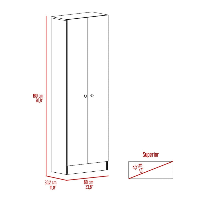 Armoire à linge sur pied avec 5 étagères L 60 cm x H 180,5 cm