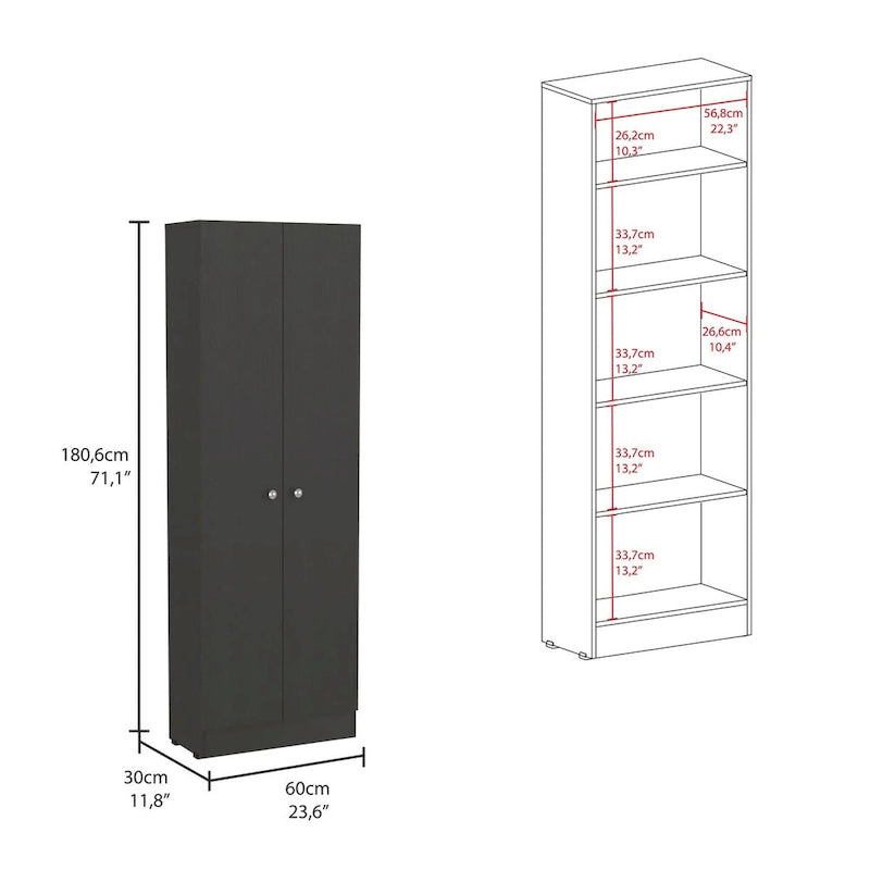 Armoire à linge sur pied avec 5 étagères L 60 cm x H 180,5 cm