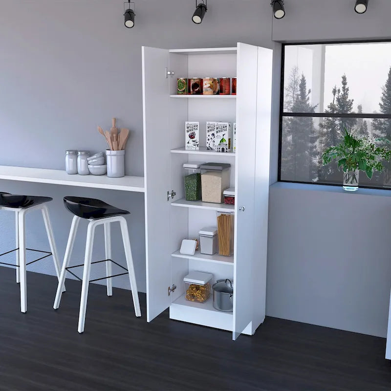 Armoire à linge sur pied avec 5 étagères L 60 cm x H 180,5 cm