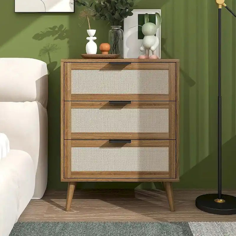 Table de chevet avec 3 tiroirs pour chambre et salon - N/A