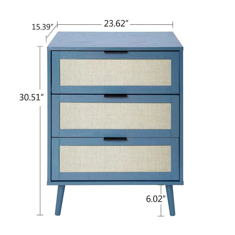 Table de chevet avec 3 tiroirs pour chambre et salon - N/A
