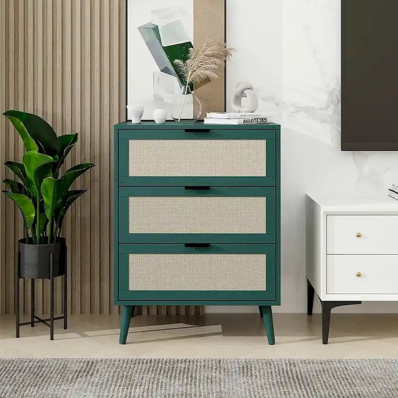 Table de chevet avec 3 tiroirs pour chambre et salon - N/A