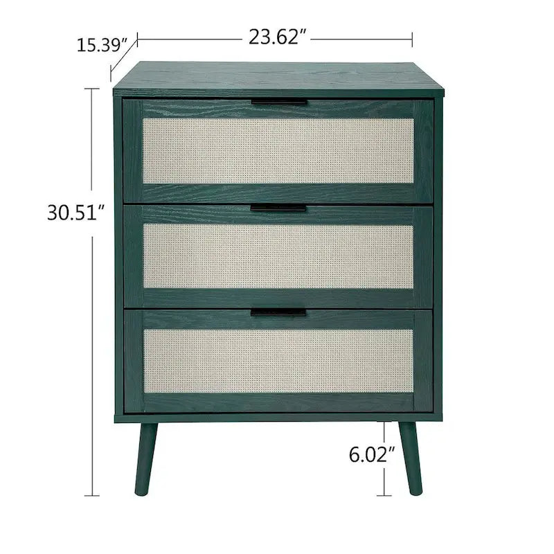 Table de chevet avec 3 tiroirs pour chambre et salon - N/A