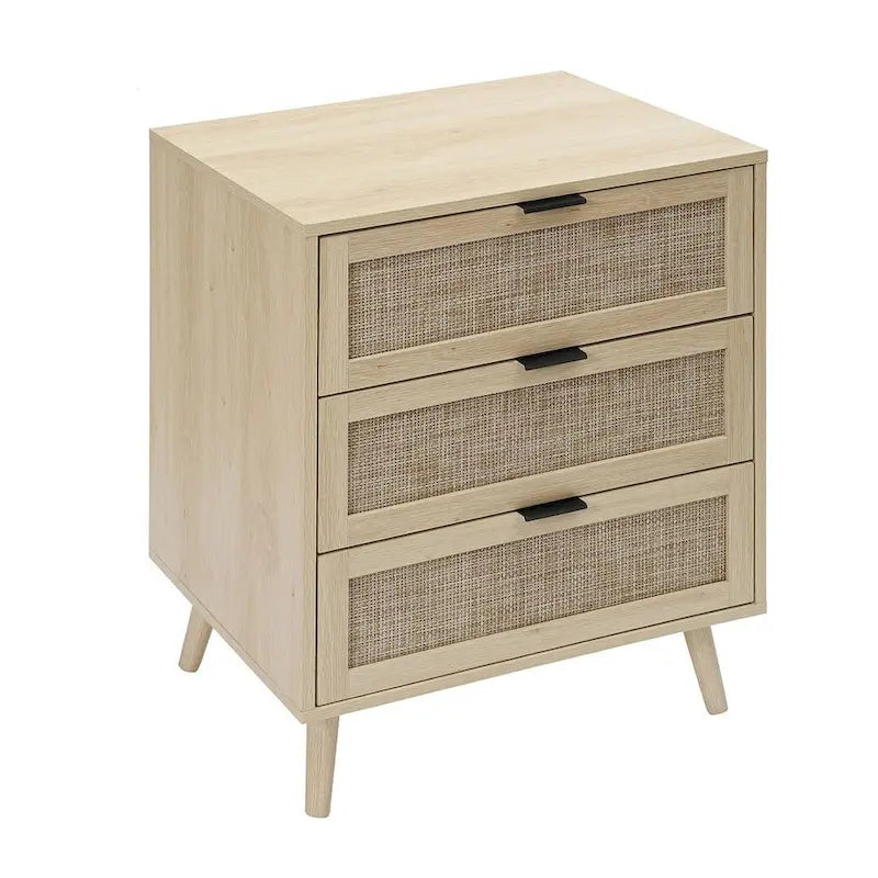 Table de chevet avec 3 tiroirs pour chambre et salon - N/A