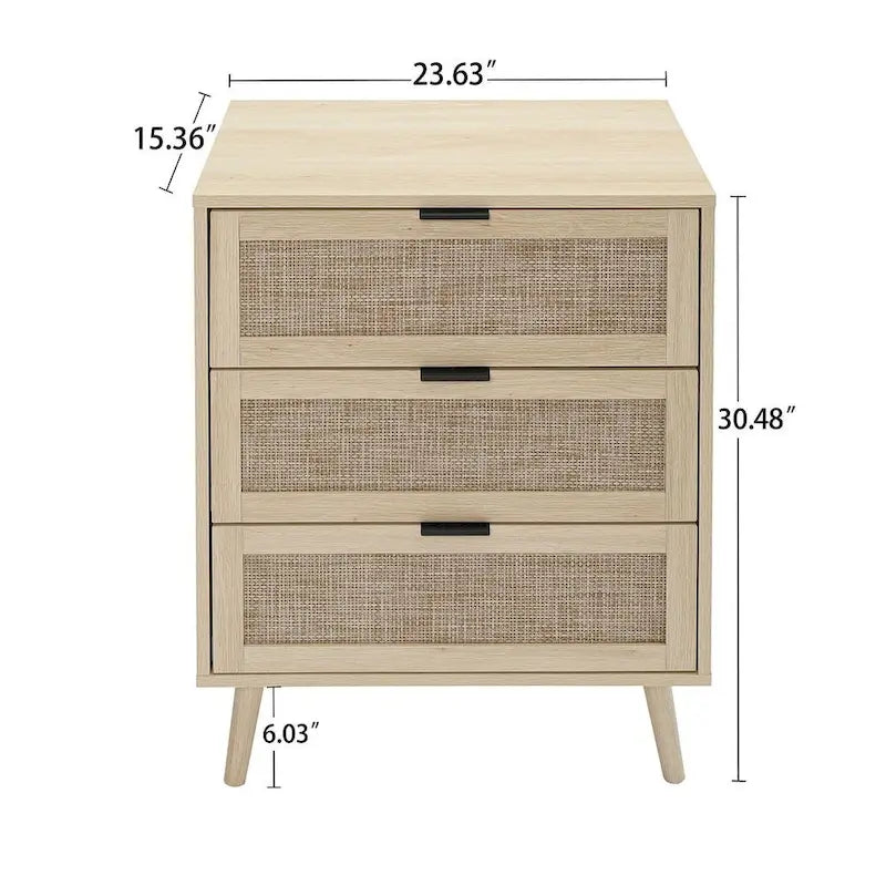Table de chevet avec 3 tiroirs pour chambre et salon - N/A