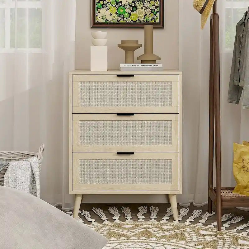Table de chevet avec 3 tiroirs pour chambre et salon - N/A