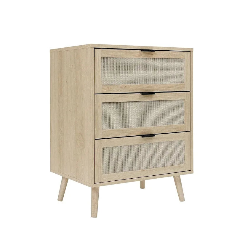 Table de chevet avec 3 tiroirs pour chambre et salon - N/A