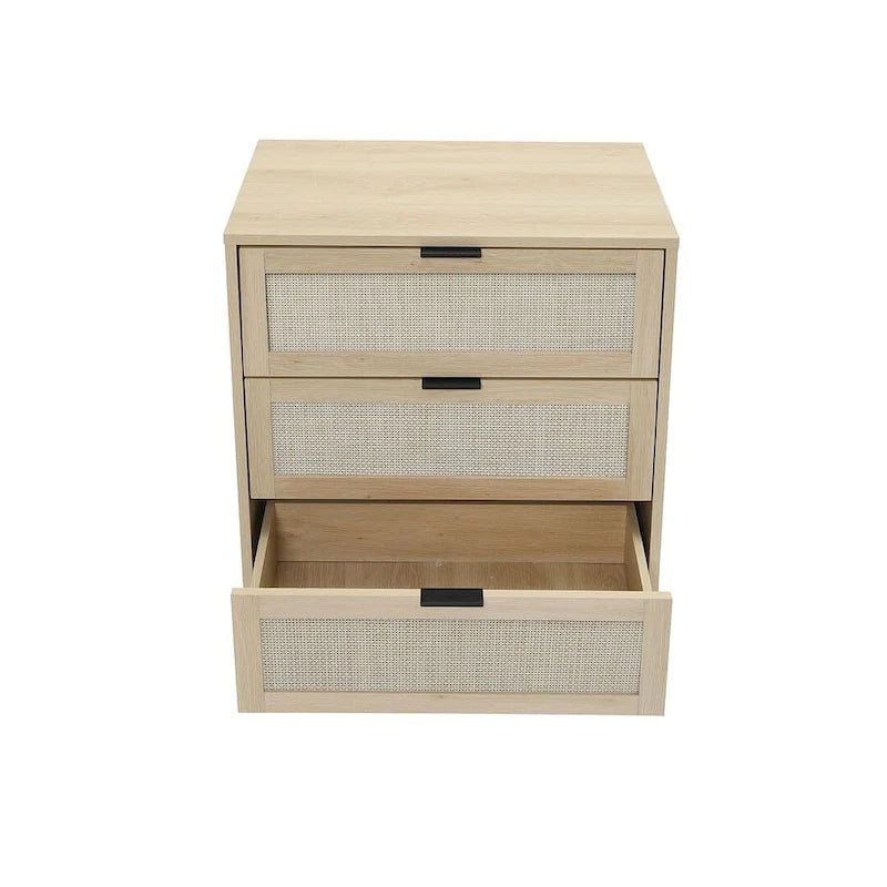 Table de chevet avec 3 tiroirs pour chambre et salon - N/A