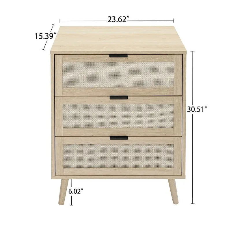 Table de chevet avec 3 tiroirs pour chambre et salon - N/A