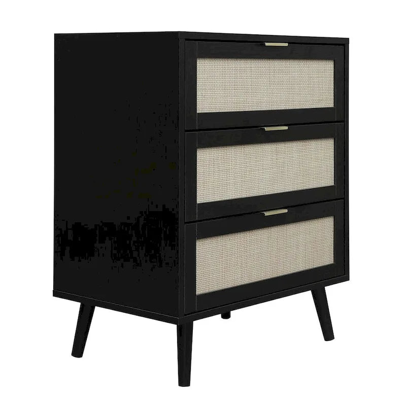 Table de chevet avec 3 tiroirs pour chambre et salon - N/A