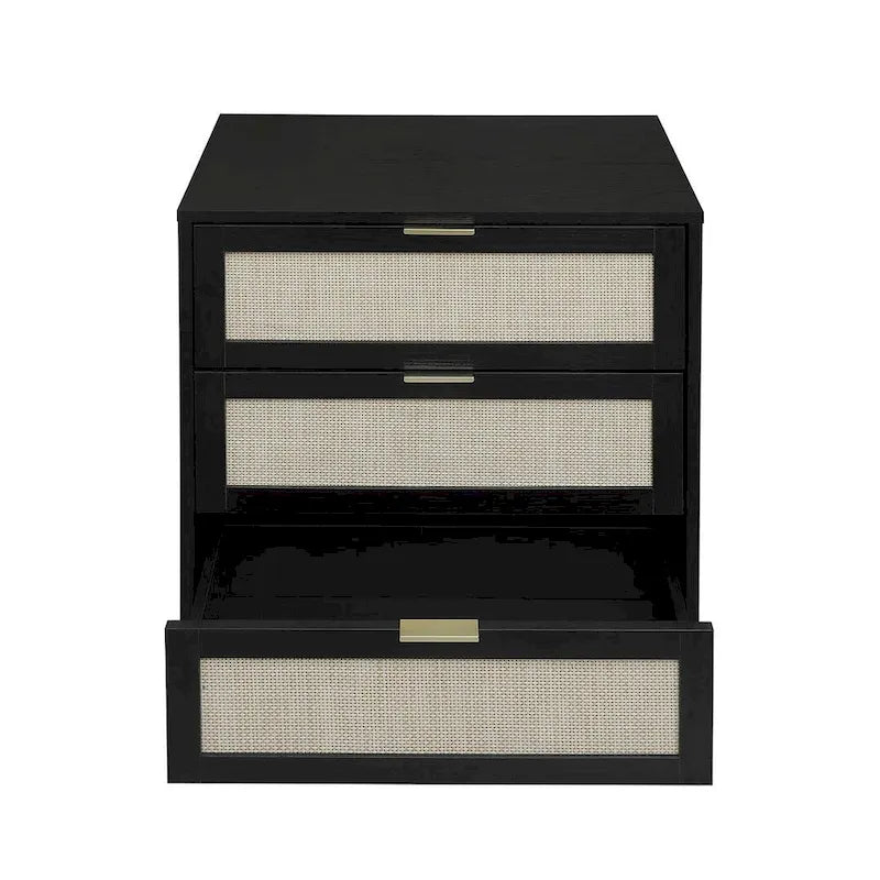 Table de chevet avec 3 tiroirs pour chambre et salon - N/A