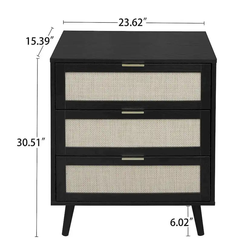 Table de chevet avec 3 tiroirs pour chambre et salon - N/A