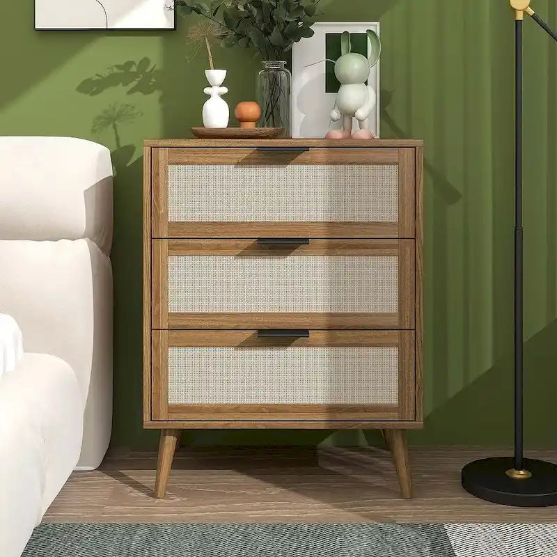 Table de chevet avec 3 tiroirs pour chambre et salon - N/A