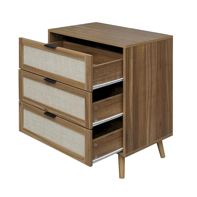 Table de chevet avec 3 tiroirs pour chambre et salon - N/A