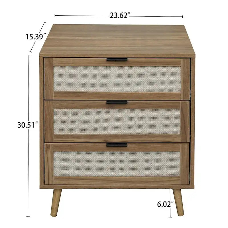 Table de chevet avec 3 tiroirs pour chambre et salon - N/A
