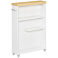Meuble de salle de bain fin avec roulettes, organisateur de rangement pour chambre, salon, blanc