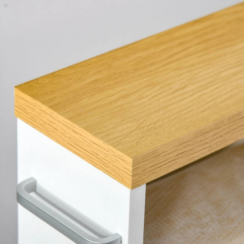 Meuble de salle de bain fin avec roulettes, organisateur de rangement pour chambre, salon, blanc