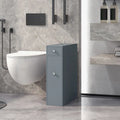 Meuble de rangement de salle de bain HOMCOM gris, autoportant, peu encombrant, étroit, avec support de papier toilette et tiroirs