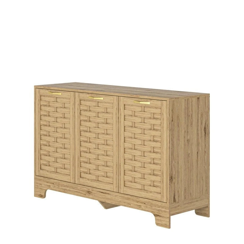 Meuble de Rangement Bar à Café Ferme Buffet avec Étagère Réglable pour Cuisine, Salle de Bain, Entrée - 3 Portes