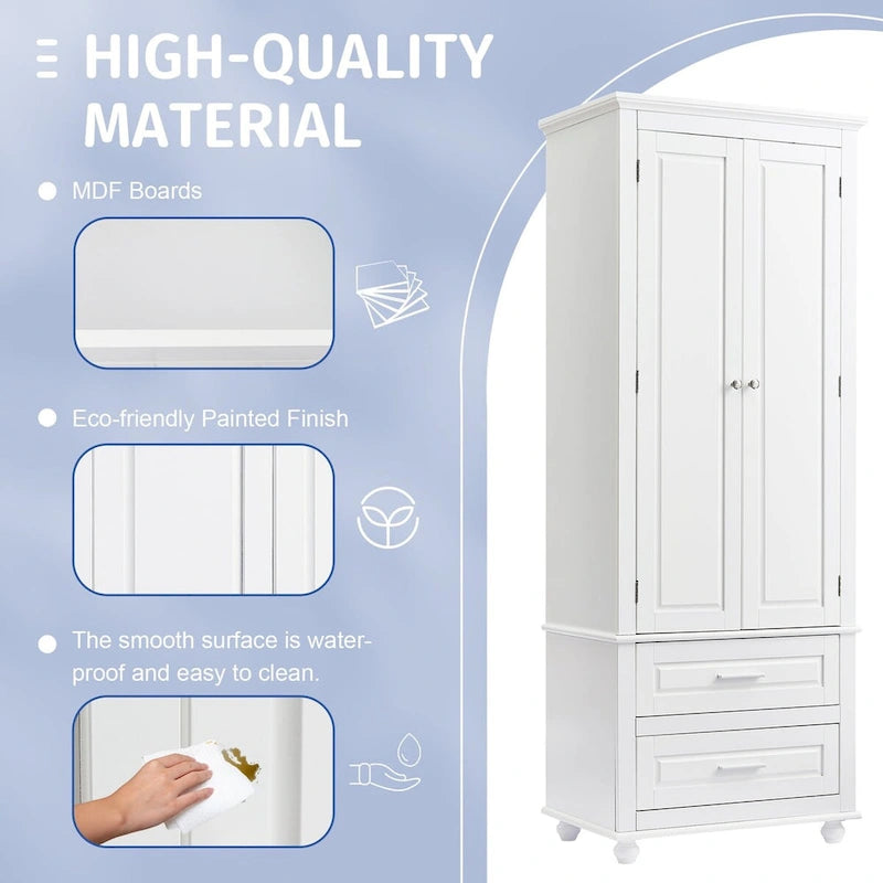 Meuble haut de rangement à deux tiroirs pour salle de bain/bureau - 24x62.5
