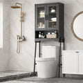 Armoire de rangement au-dessus des toilettes avec portes en verre trempé - 23,9P x 60L x 169H cm