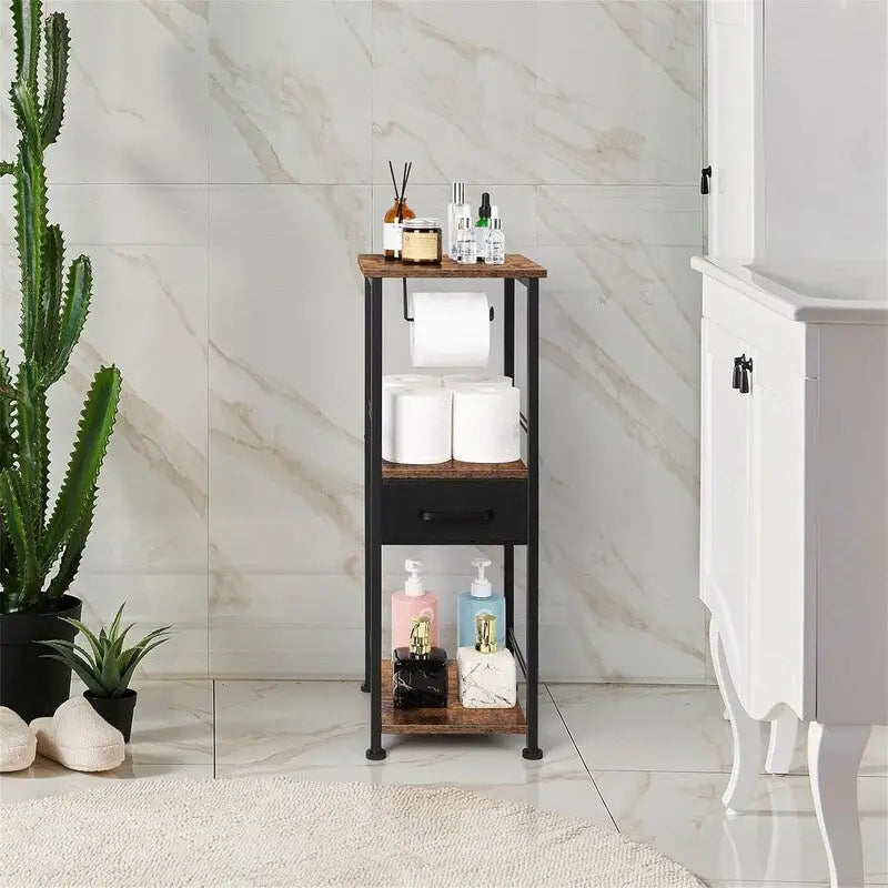 Étagère de rangement de salle de bain compacte à 3 niveaux pour serviettes - 10,2P x 11,8L x 28,1H