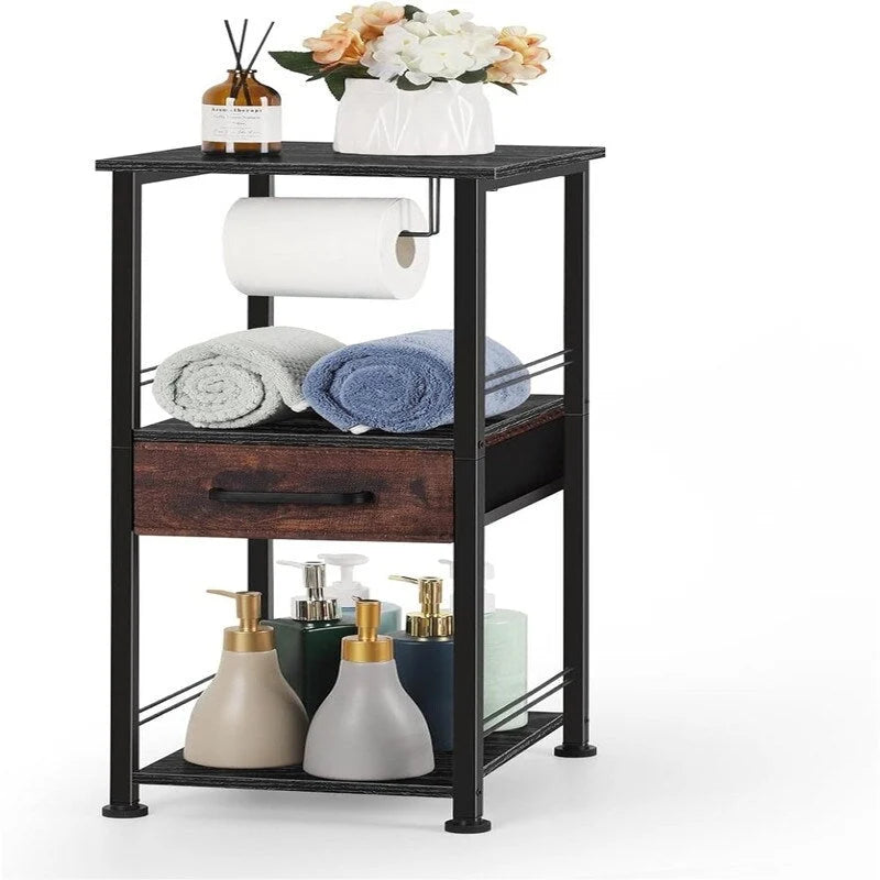 Étagère de rangement de salle de bain compacte à 3 niveaux pour serviettes - 10,2P x 11,8L x 28,1H