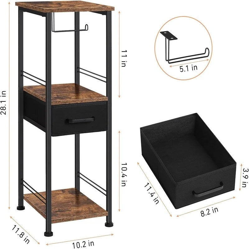 Étagère de rangement de salle de bain compacte à 3 niveaux pour serviettes - 10,2P x 11,8L x 28,1H