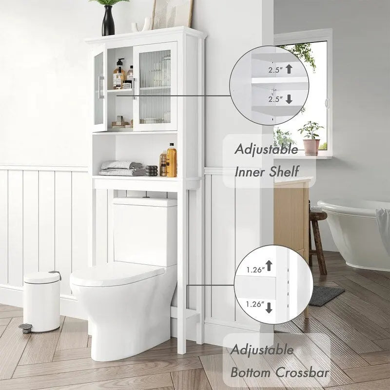 Meuble de rangement WC - 9.4P x 26.77L x 66.92H