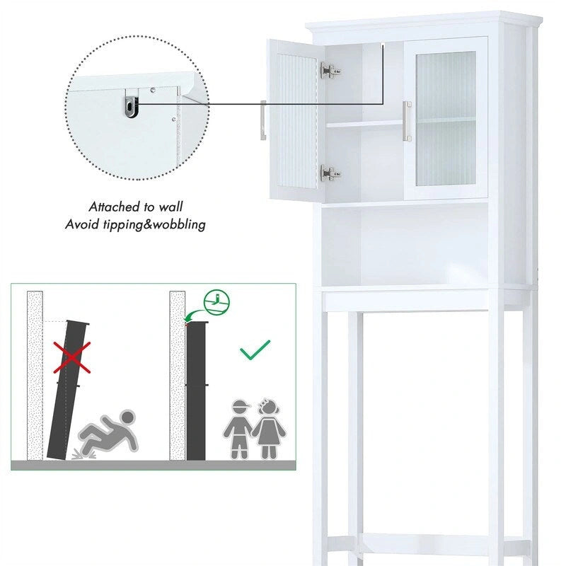 Meuble de rangement WC - 9.4P x 26.77L x 66.92H