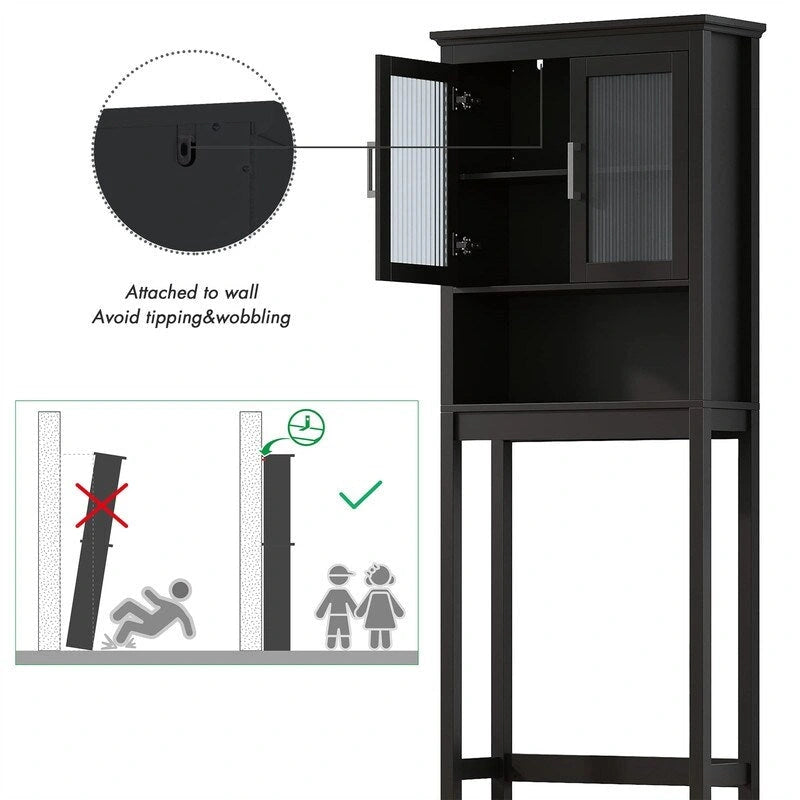 Meuble de rangement WC - 9.4P x 26.77L x 66.92H