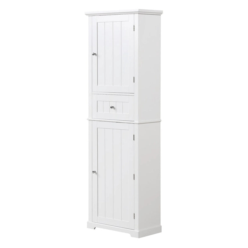 Meuble de rangement autoportant de salle de bain avec tiroir et étagère réglable
