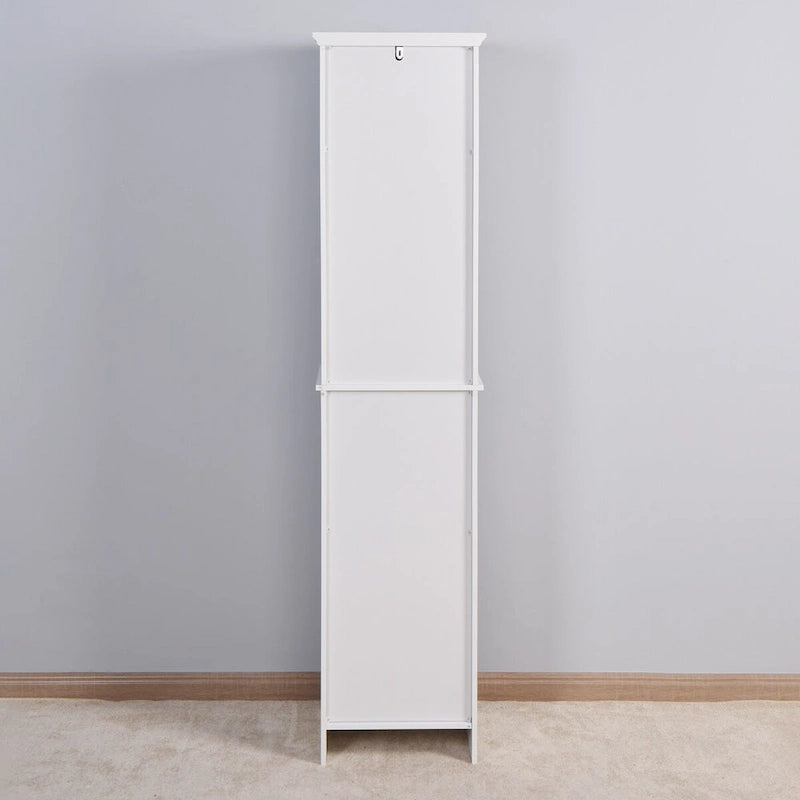 Meuble de rangement en bois pour salle de bain avec 2 portes et étagères
