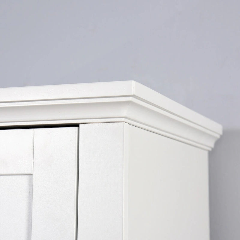 Meuble de rangement en bois pour salle de bain avec 2 portes et étagères