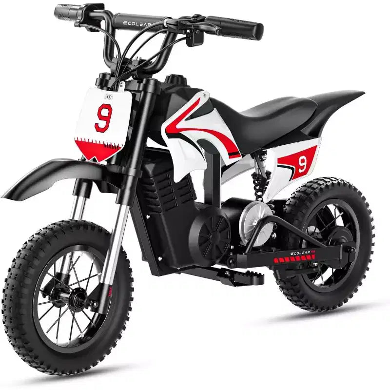 Moto tout-terrain électrique pour enfants ECOLEAP K1, 36V, rapide (25 km/h), autonomie de 22 km, moteur de pointe 700W, 3 modes de vitesse, pneus tout-terrain de 12 pouces, homologuée UL, pour les 3-10 ans.