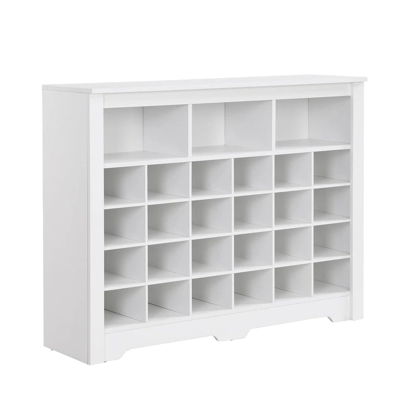 Meuble de rangement 24 compartiments pour chaussures au design élégant, meuble à chaussures moderne avec base incurvée, buffet polyvalent de haute qualité pour l'entrée