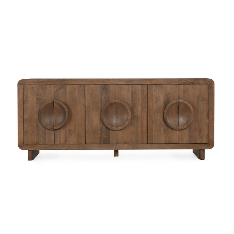 Buffet vaisselier classique 6 portes en bois de manguier naturel Home Vally