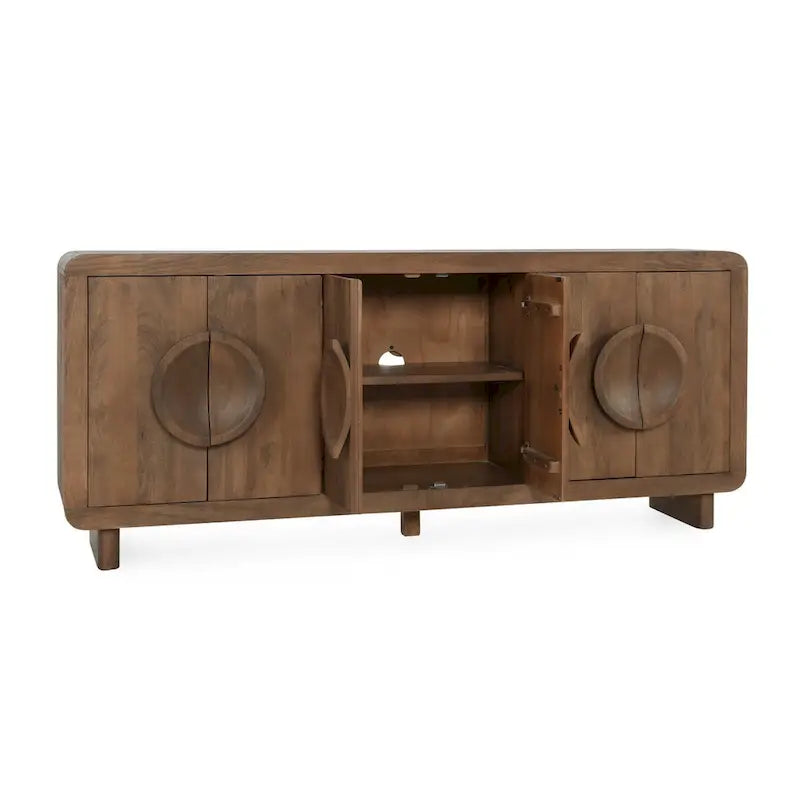 Buffet vaisselier classique 6 portes en bois de manguier naturel Home Vally