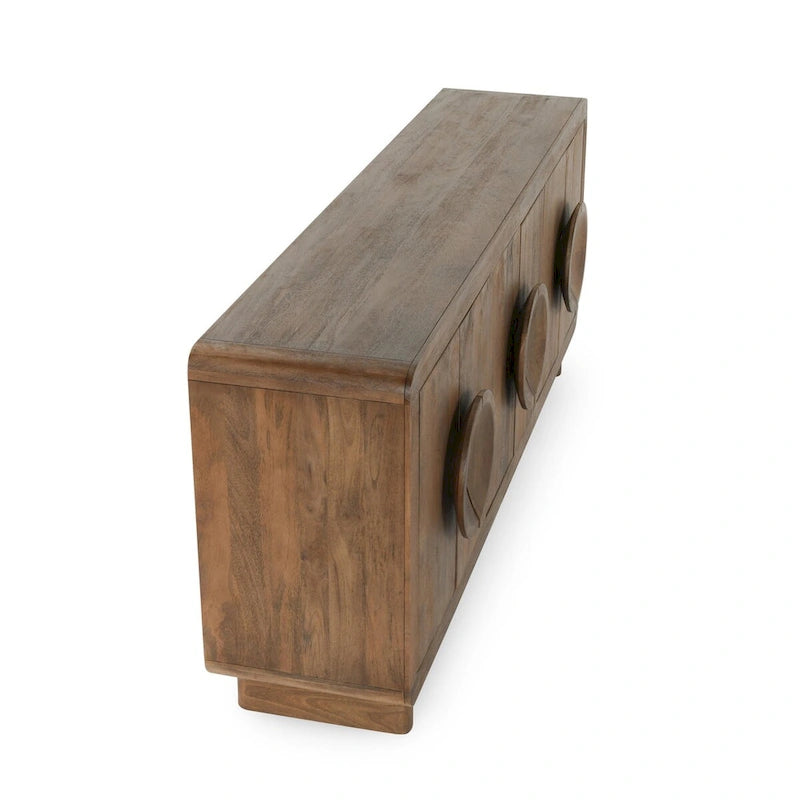 Buffet vaisselier classique 6 portes en bois de manguier naturel Home Vally