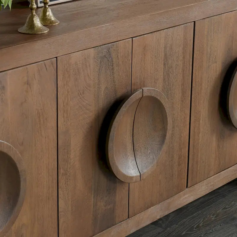 Buffet vaisselier classique 6 portes en bois de manguier naturel Home Vally